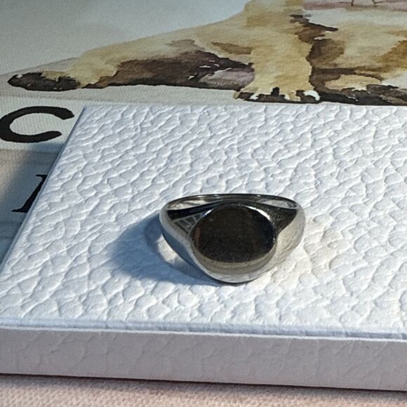 Ring Sterling Silver Engravable Size 9 Some Scratching - Picture 5 of 6